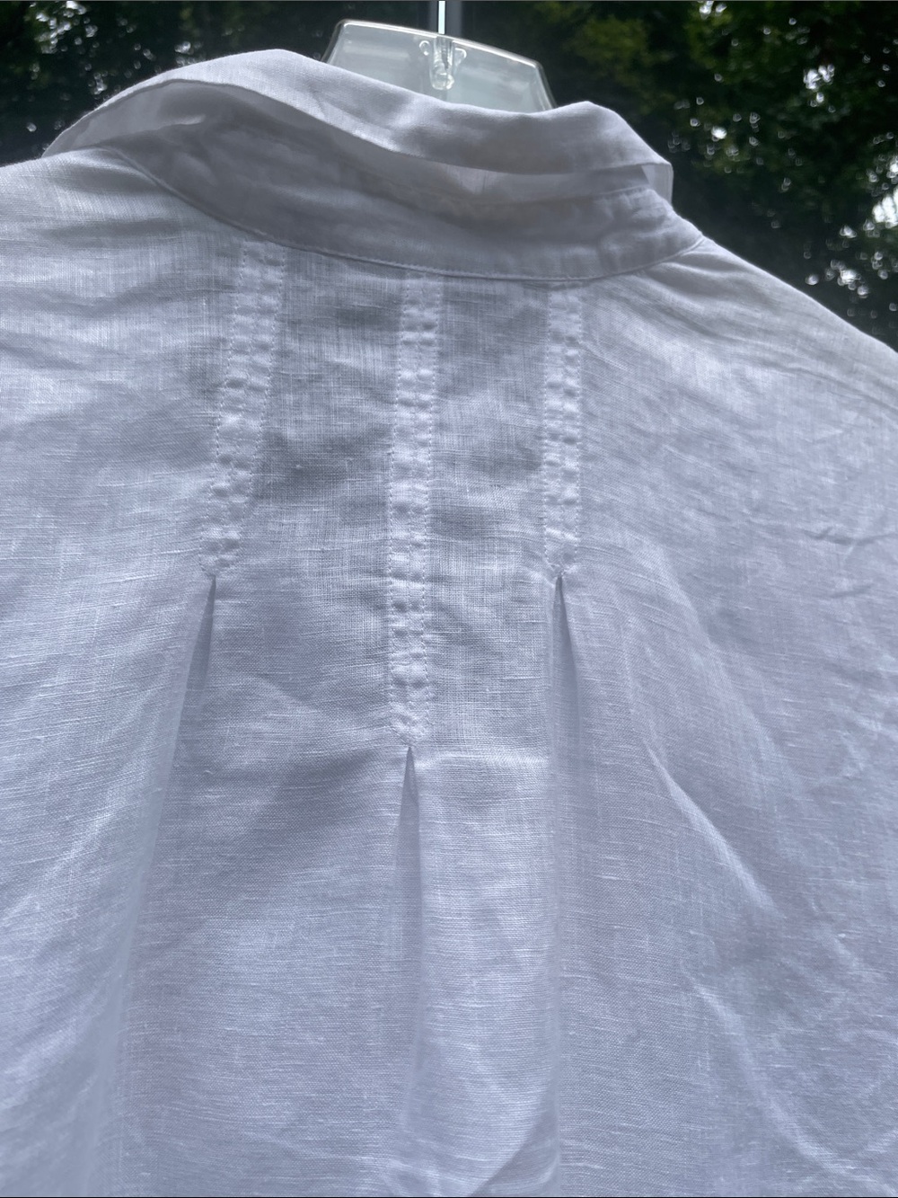 Avenue 18-20 Linen Classic White ShortSleeve Shirt Womens pit to pit 25” Preworn - Picture 9 of 16